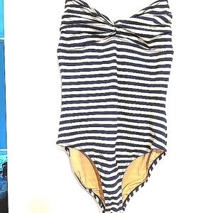 J. Crew Navy and White Striped Swimwear - With Tag